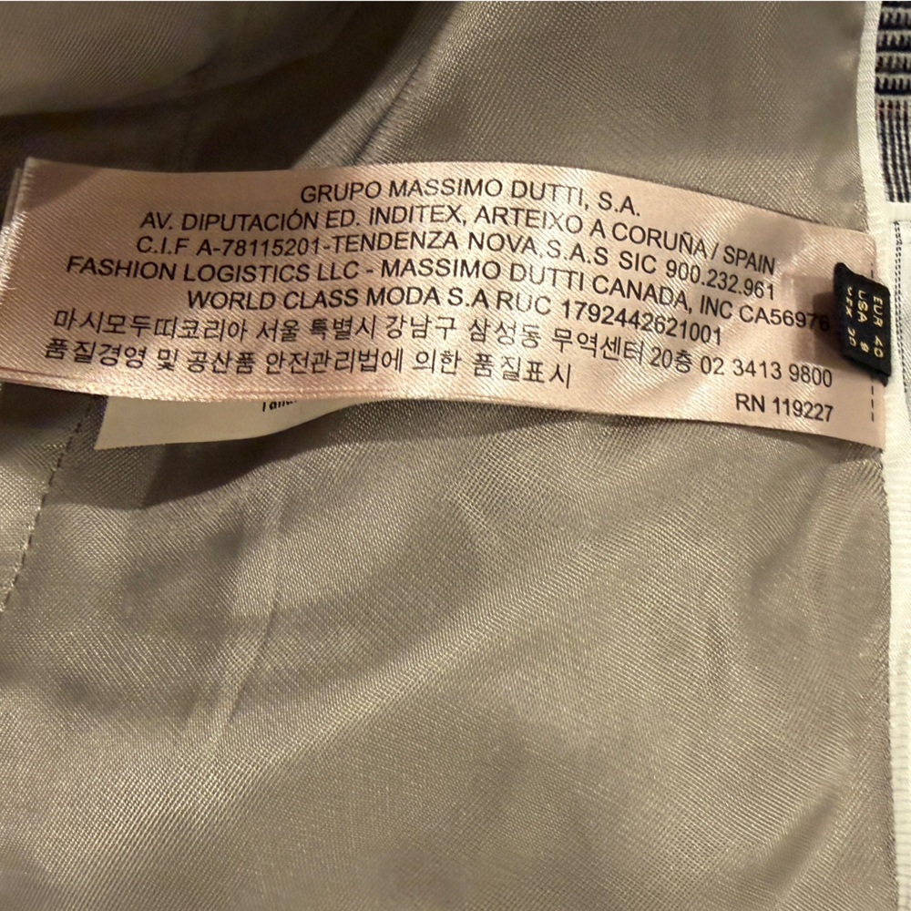 Massimo Dutti Gray Plaid Women's Blazer & Trousers - Picture 9 of 15